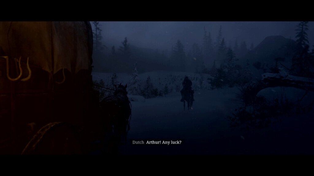 Arthur Morgan approaching the wagon at the beginning of "Outlaws from the West."