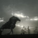 John Marston galloping on a dapple gray pinto Missouri Fox Trotter under a stormy gray sky.