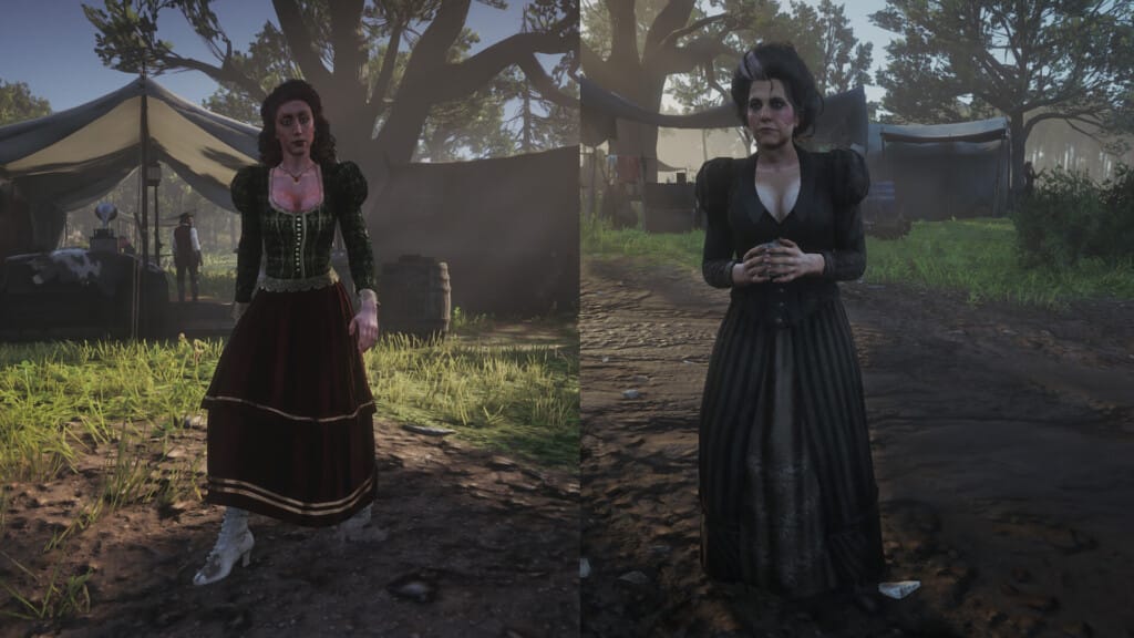 A side-by-side view of Molly O'Shea and Susan Grimshaw to compare their appearances.