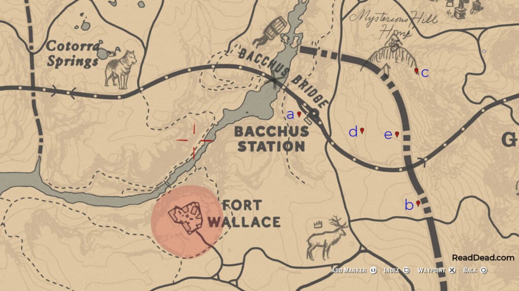 Map detail showing the points discussed in the caption.