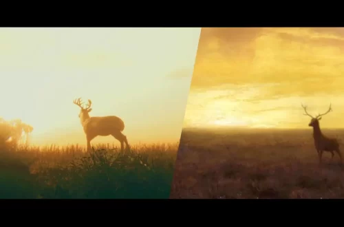 Side-by-side view of the last of Arthur's honor visions and a painting by Albert Bierstadt.