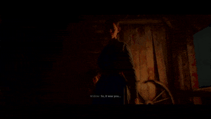 A gif from "Money Lending and Other Sins VII." Mrs. Londonderry pushes her son back into the darkness, away from Arthur, when she learns who Arthur is.
